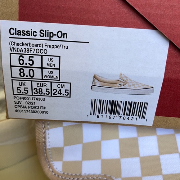 Vans Classic Slip-On Checkerboard Frappe/True White WMNS - Picture 16 of 16